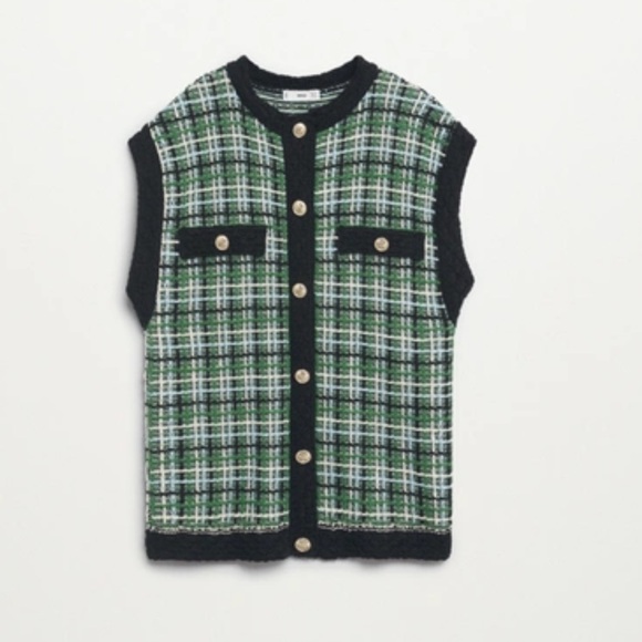 Mango Tweed Oversized Vest - Picture 15 of 15